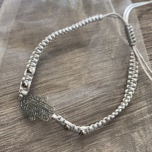 Silver Adjustable Hamsa Bracelet
